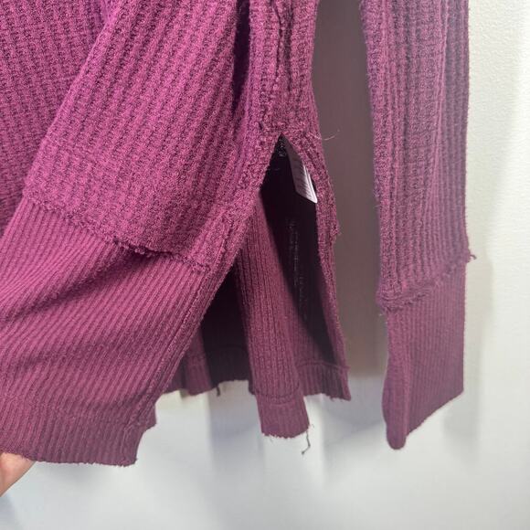 We The Free Free People Wine Purple North Shore Thermal S Tunic Oversized Boho - Picture 6 of 8